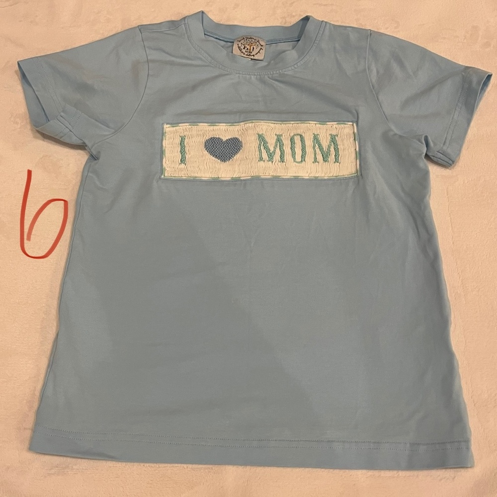 I Love Mom Smocked Shirt